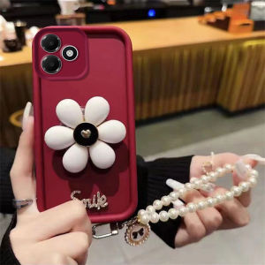 Phone Case OPPO A6c A6s A6 Pro A6x A6t Pro 5G New 2026 with Elegant Flower Shape Phone Holder and Strap Soft Silicone Casing OPPO A6c Cover Case