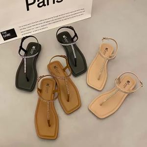 [Free Shipping] Flat Sandals For Girls New Summer Style Versatile For Students Suitable For Pairing With Skirts Roman-Style Shoes
