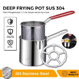 Multifungsi Mini Deepfyer 4in1 Panci Pengorengan Stainless Steel Multifungsi Ramah Lingkungan