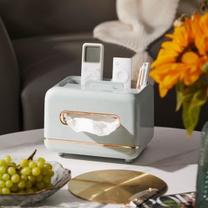 🇸🇬[SG READY STOCK] Modern Multifunctional Dustproof Tissue Box Case Holder Storage Cover Plastic Dispenser Magnetic Anti-slip Legs Handphone Holder