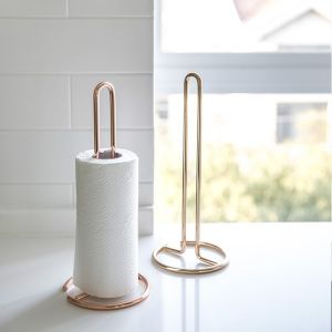 JustLiving Roll Tissue Holder J&L No Punching Vertical Roll Pole Paper Towel Holder Hanger Rack for Bathroom Toilet Kitchen Home Tool