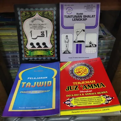 Paket hemat 4 buku iqro besartutunan sholat lengkap unggujuzamma kliptajwid