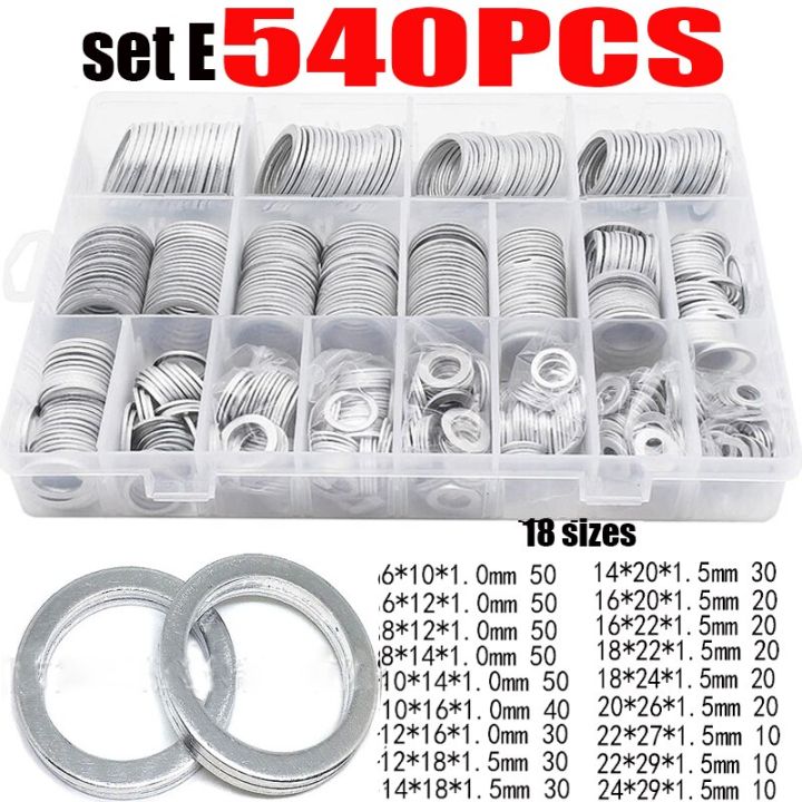Neilsen 534pc Oil Drain Plug Screw &amp; Aluminum Gasket Washer O Ring Oring Assortment Kit