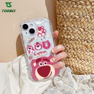 Disney Cute Cartoon Lotso Winnie the Pooh 3D Wave Border Phone Casing Soft Back Cover For Apple iPhone 15 Pro Max 15 Plus iPhone 14 Pro Max iPhone 13 Pro Max iPhone 12 Pro Max iPhone 11 Pro Max XS Max XR 7 Plus 8 Plus 6 Plus 6S Plus