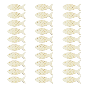 Set Of 30 Natural Fish Cutouts Creative Handmade Art Supplies For Holiday Decorations Crafting Kits