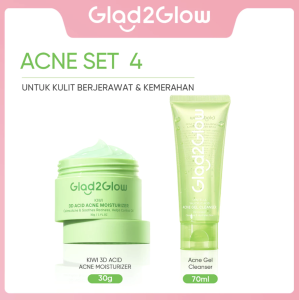 🩷 JAYA 🩷 GLAD2GLOW KIWI 3D ACID ACNE MOISTURIZER Pelembab Wajah Jerawat Day & Night Cream Skincare