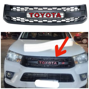 Toyota Hilux Revo J 2016-2025 GR Front Grill in Matte Black - High-Quality Thailand-Made Car Exterior Accessory Front Bumper Grille