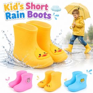 NOBLEE Non-slip Childrens Short Rain Boots Low-top Waterproof Kids Rain Boots Fashion Durable Outdoor Water Boots For 1-7 Boys Girls