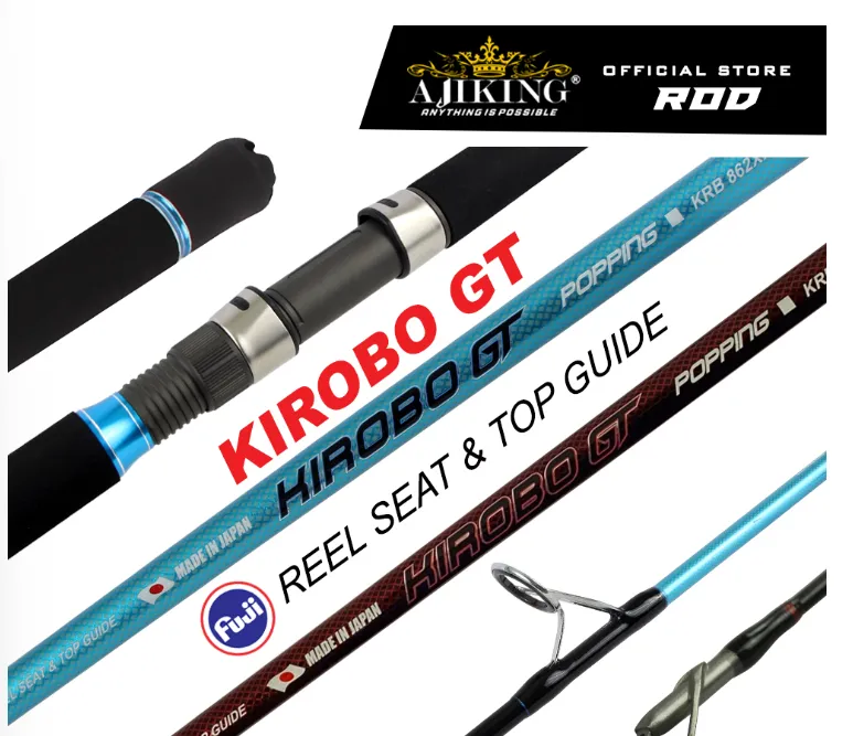 Ajiking Kirobo GT Saltwater Popping Spinning Fishing Rod (7'6ft-8