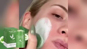 Hoygi Green Tea Moisturizing Mask Stick Facial Cleanser Gentle Deep Cleanse Hydrating Skin Barrier Support Pore Care Daily Face Mask Stick for Women Men Skincare Beauty Essential Travel Friendly Face Care