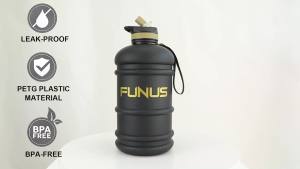 FUNUS American nd Large Water Bottle with Straw and Handle BPA Free for Sport Gym Fitness Outdoor Workout