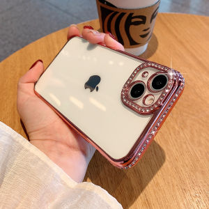 CrashStar Diamond Clear Transparent Shockproof Phone Case For iPhone 16 15 14 Pro Max Plus 13 Pro Max 12 Pro 11 Pro Max Luxury Soft Phone Casing Fashion With Full Cover Lens Camera Protection Phone Cover Shell Top Seller