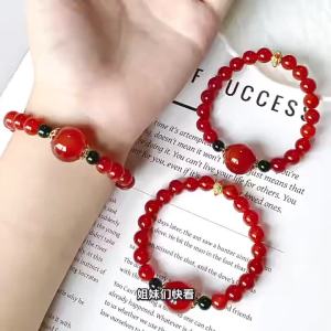 Thousand Crystals and Ten Thousand Beads   Live Stream Special: Natural Cherry Red Agate Bracelet in Chinese Style diy Womens bracelets and stall accessories 2026