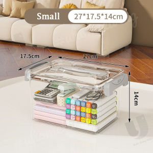 [Local Seller] Transparent Home Use Storage Box Thick Model PET Toy cosmetics Large-capacity household organizing box