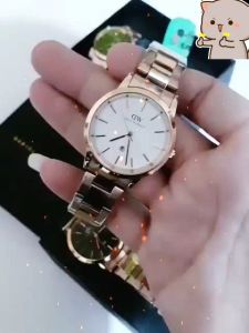 JAM TANGAN WANITA FASHION ICONIC PREMIUM TANGGAL AKTIF LINK ICON RANTAI STAINLES