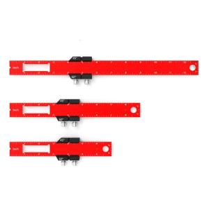 T Track Ruler Woodworking Ruler Precision Pocket Ruler Metal Slide Rule Inch & Metric T Type Scribing Ruler Square Ruler