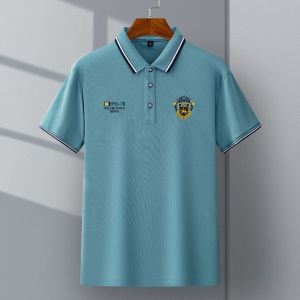 IELGY Embroidered Polo Shirt Mens Top Loose Summer