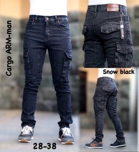 Celana Cargo Jeans Pria Denim Panjang Slimfit – Bahan Stretch Lentur & Trendy