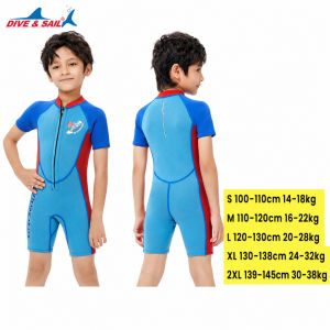(SG Seller) Children 2.5mm Thermal Swimwear Swimsuit Neoprene UPF50+ UV Protection Boy Girl Keep Warm Diving Suit YY06