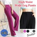 jiketai Figure-flattering versatile high-waisted wide leg trousers Women Wide Leg Suit Pants Oversized Pants. 