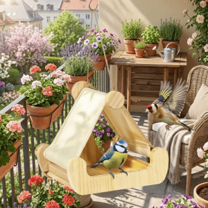 OUTOPEN Bite Resistant Wooden Bird Hammock Hanging Drawer Tray Parrot Sleeping Swing Ventilation Hatching Nest Bird Feeding Station Bird Cage Accessory