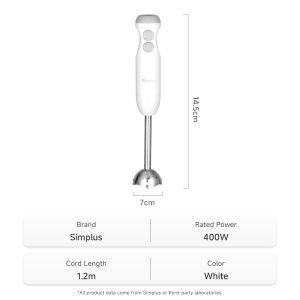 Simplus Handheld Immersion Blender丨4-In-1 Hand Blender丨Two Large Jugs丨Stainless Steel Blades丨2 Speed Settings