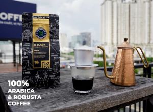 Cà Phê Rang Xay Nguyên Chất (30% A - 70% Ro) K Black Túi 454g - Thương Hiệu K COFFEE