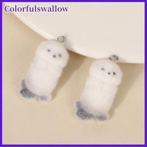 Colorfulswallow 5PCS 3D dễ thương đổ xô biển Rái cá vàng gà Charms phim hoạt hình động vật Mặt dây chuyền DIY Keychain Bông tai Trang sức phụ kiện Quà Tặng