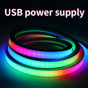 USB 5V LED Strip Lights RGB Color Changing Rope Voice and Music Sync Smart LED Lights for Home TV Bluetooth-compatible