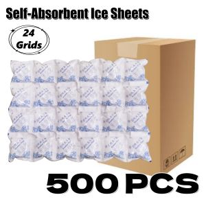 (500PCS/BOX) (24 Grids) Wholesale Reusable Self-Priming Ice Sheets | Ice Pack Seafood Fruit Delivery Pek Ais Serap Air
