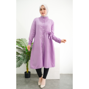 Fashion Muslim Wanita Lebaran! Midi Dress Lesty Lengan Panjang Terbaru