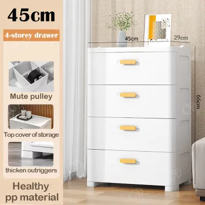 CD Bedside Table Drawer Cabinet 3/4 Layer Drawer with Wheel Clothes Storage Cabinet Organizer Bedsiede Cabinet Storage