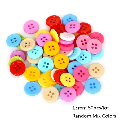 20-200pcs/Bag Round Resin Sewing Buttons Scrapbooking Solid Random Mixed Color for DIY Clothes Dolls Crafts Garment Accessories