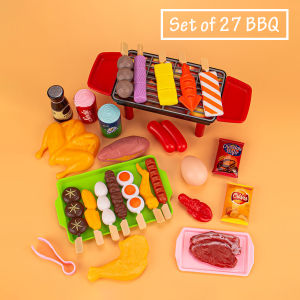 Baby Kid Kitchen Play Set Pretend Play Vegetables Fruits Cutting Steamboat BBQ Kitchen Simulation Toy Chef Cook Helper Kitchen Mimic Real Time Kitchen Simulation Food Preparation