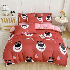 Strawberry Bear Cartoon Bedsheet Set🍓Super Soft Cotton Design Suitable for Any Room