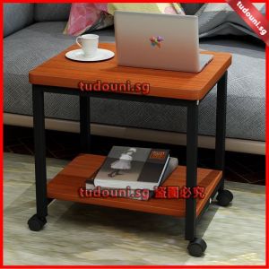 【LDIES】Free shipping Side Table. Movable New Assembly Small Coffee Table Simple and Modern Square Table with Wheels ZSQT