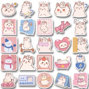 Stiker  Kucing pink Alpaca Sticker WaterProof Premium isi 25 pcs