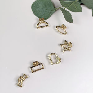 [SG | Perfect Half Up-do] 6pc 2.5cm Vintage Mini Metallic Hair Claw Metal Hair Grip Hair Clip