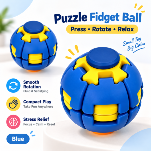 IMUTO Spin Fun Creative Fidget Spinner Ball Stress Relief Portable Compact & Portable 4 Color Options Smooth Spin Stress Relief Pocket Size