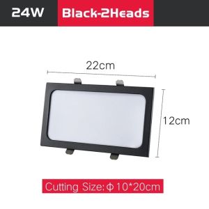 Ultra-thin Square LED Recessed Downlights 9W/24W Ceiling Grille Panel Lamps Kitchen Living Room Bedroom Indoor Spot Lighting
