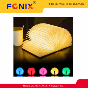 [Ready stock] FONIX Wooden Folding Book Light5 Color USB Rechargeable Portable Book Shaped LED Light Warm Table Lamp For Decor Magnetic Design Perfect Gift For Birthdays Lovers EventsChristmas
