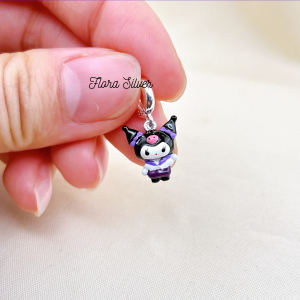 FLORA 0769L - Set bạc dây chuyền lắc tay hình Kuromi dành cho bé gái