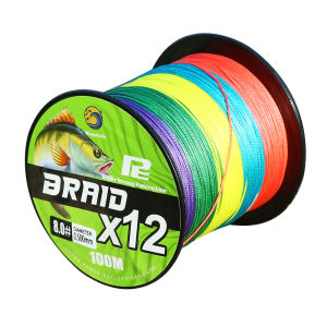 Benang PE Lima Warna X12 X16 Kuat Mulus Anti Keriting 100m Japanese Braided Fishing Line Memancing Di Laut