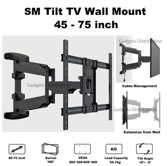 NS 767L600 45 to 75 Inch Tilt TV Wall Bracket Holder Mount Mounted