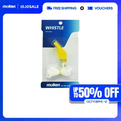 Molten WHIY Referee Whistle with Rope and Cork (Yellow)