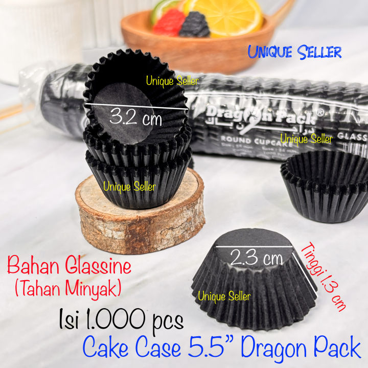 [1000 pcs] Cake Case 5 & 5.5 GLASSINE HITAM / Kertas Alas Nastar Hitam ...