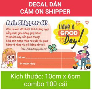 [HCM]combo 100 Tem dán cảm ơn shipper NHÃN CÁM ƠN SHIPPER-MẪU 1