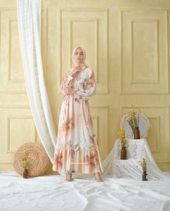 EWN - Alea Dress Lengan Panjang Maxi Wanita / Baju Syari Muslim / Homedress Kekinian / Baju Gamis Wanita