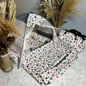 Kasur Bayi Kelambu Motif Piramid + Tas & Gendongan Set kasur bayi kelambu Kasur Bayi Kado bayi Tas peralatan bayi Gendongan Ring sling Perlengkapan baby