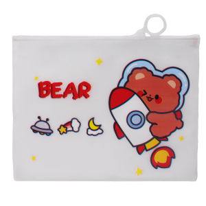 【Back to School Season】3pcs Transparent Waterproof Zipper Zipper Document Bag Cartoon Astronaut